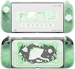 PlayVital Protective Case for Nintendo Switch 2,Kawaii Ocean Whisper Series Dockable Hard Shell Case +Silicone Grips for Switch 2 with Thumb Grips & Sticker, Shockproof Protection Cover -Pastel Green