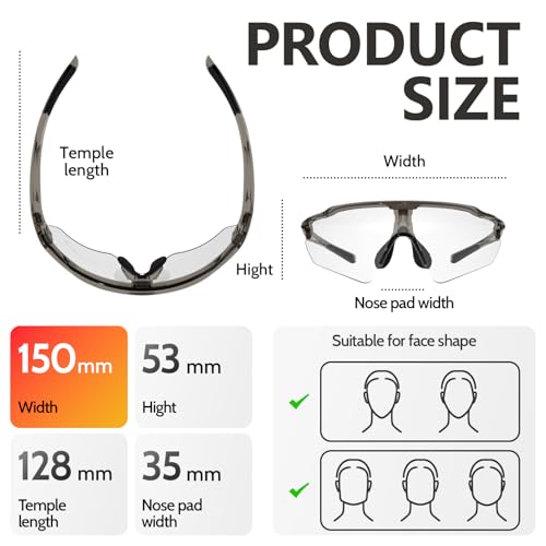 Image of Cycling Glasses, TR90 Unbreakable Frame Polarized Anti-UV400 Sports Sunglasses