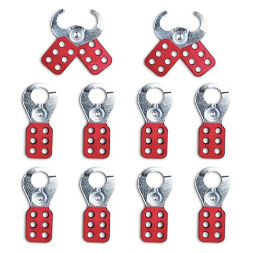 Image of Flylin Lockout Tagout Hasp 10Pcs, Safety Insulation Padlock with 6 Holes