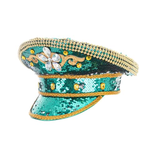 Chapeau de capitaine bleu marine femme paillettes pour une élégance exclusive en mariage