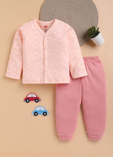 Image of LuvLap Baby Boys & Girls Regular Fit 100% Cotton Half Sleeves Jhabla & Shorts Set Pack of 2