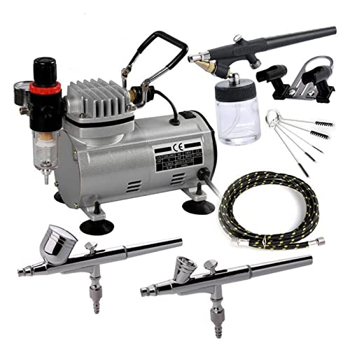 Juego de compresor de aire profesional AC-18, pistola de pulverización eléctrica, juego de pintura en aerosol, pulverizador for decoración de uñas con manguera de aire trenzada