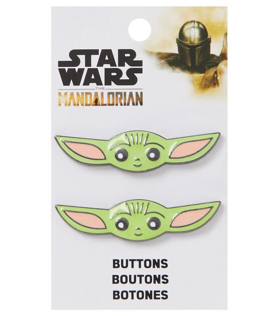 Blumenthal LansingStar Wars The Mandalorian Baby Yoda Enamel on Metal Shank Buttons - Set of 2