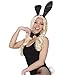 Produktbild NET TOYS Bunny Set Hasen Kostüm 3 TLG. Hase Ohren Fliege Schwanz Sexy Hasenkostüm Playboy Kostümset Häschen Verkleidung Karnevalskostüme Damen Sexy
