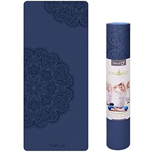 TOPLUS Gymnastiekmat, yogamat, pilatesmat, antislip van TPE, oefenmat, sportmat voor yoga, pilates, fitness, 183 x 61 x 0,6 cm