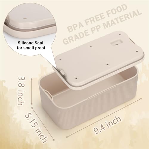 Bocoli Medikamentenbox Abschließbar Abschliessbare Box Mit Zahlenschloss,Sicherer Aufbewahrungsbox für Medikamente, Handy, Snacks - Für Haushalt, Kühlschrank, Büro & Reisen - BPA-frei (Beige)