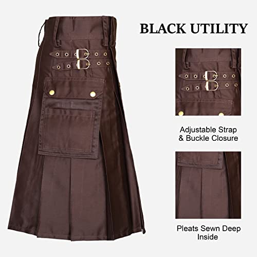 McWilliams Black Leather Straps Utility Sports Kilt4