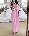 CHICME Long Nightgowns for Women Short Sleeve Mo Mo Nightgown House Dress with Pockets Loungewear-pi-M Pink