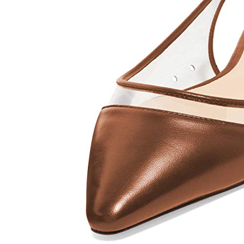 FSJ Women Trendy Pointed Toe Ballet Flats Sandals Slip on Comfort Slingback Pumps Walking Shoes 4-15 M US4