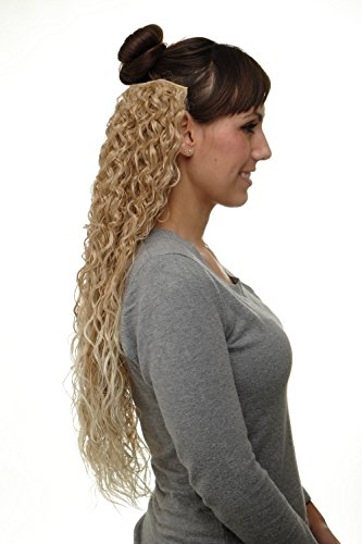 WIG ME UP H9311-27T88 Hairpiece half wig Clip-In Extension very long stringy crimpy curly shiny oily wet-look volume blond bright tips 26inch - Image 3