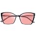 JFXQDR Women's Fluorescent-41 Rose Cat Eye Tinted Blue Light Blocking Glasses for Migraine, Light Sensitivity, Photophobia & LED Gaming Computer Screen Glare