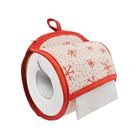 ZARSIO Hanging Toilet Paper Holder Foldable Roll Storage Bag for Wall Car Kitchen Office Camping Christmas Decoration (Snowflake) Cover
