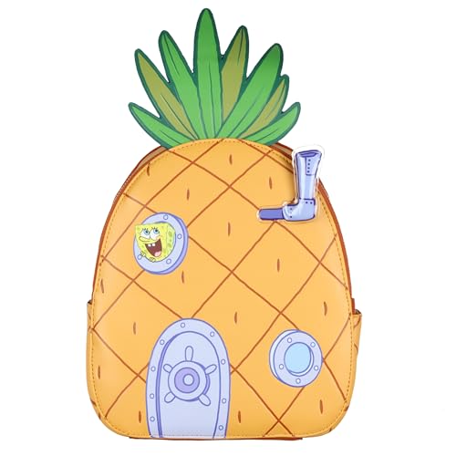 Bob Esponja Calça Quadrada Mini Mochila de Biquíni Abacaxi Design 3D Bolsa Bolsa Bolsa 28 cm