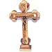 Meduim size Table Olive wood Crucifix with Holy Land samples