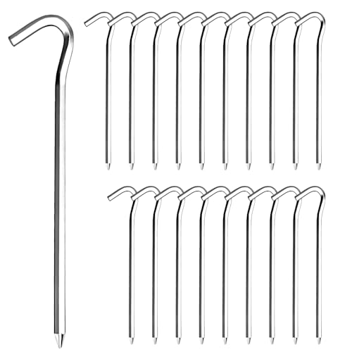 RITDVNI 20Pcs 7' Tent Pegs Ground Stakes, Metal Stakes, Camping Peg for Pitching Camping, Camping, Outdoor Decoration