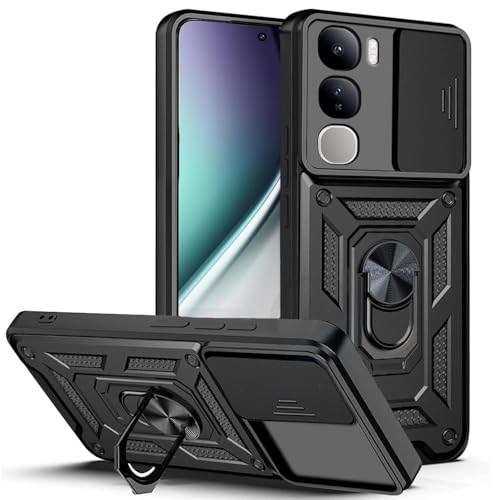 Image of AIBEX Back Cover for Vivo Y300 5G | D10 Tough Armor Case | Sliding Camera Shield | 360 Protection | Kickstand Ring Holder | Military-Grade Shockproof Bumper Case