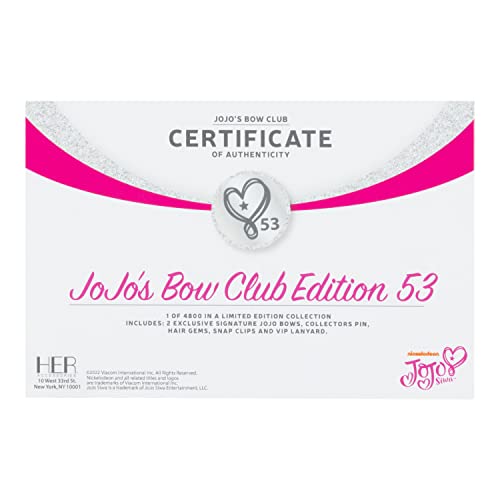 Jojo Siwa Signature Bows - Exclusive Bff Collection - Edition #53 - Two Large Limited Edition Hair Bows & Collectors Pin + Accessories From Official Bow Club In A Giftable Box #TOP3