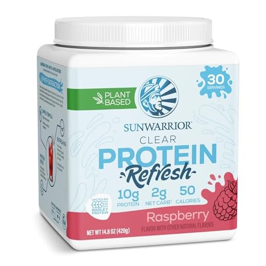 Sunwarrior Clear Protein Powder Plant-Based Water Mix, Vegan and Refreshing Protein and Hydration Supplement 10g Per Serving Raspberry Flavored 420g Tub 30 Servings