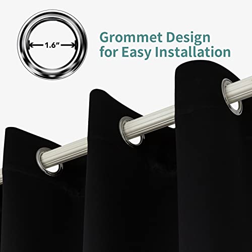 Pickluc 45 Inch Long Tier Curtain For Small Window Treatment, Short Blackout Curtain With Grommet - Half Window Curtains, For Kitchen, Bathroom, Cabinet, Basement, 2 Panels, Black, 30 Inches Wide #TOP5