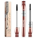 Lash Mascara, Eyelash Mascara,4D Volumizing Mascara,Waterproof Smudge-Proof Lengthening and Thick, Long Lasting Eyelashes Essence
