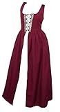 Faire Lady Designs Women's Renaissance Costume Irish Over Dress Burgundy