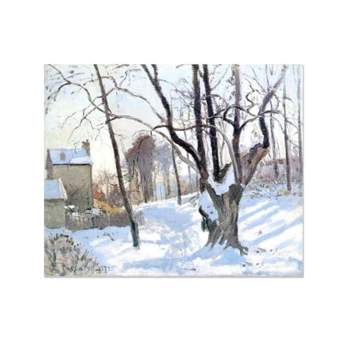 Tableau Snowy Landscape in Louveciennes de Camille Pissarro impression giclée 80x105cm