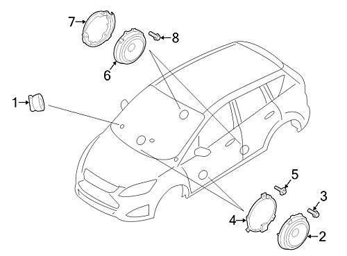 Image of Ford BE8Z-18808-B - SPEAKER ASY