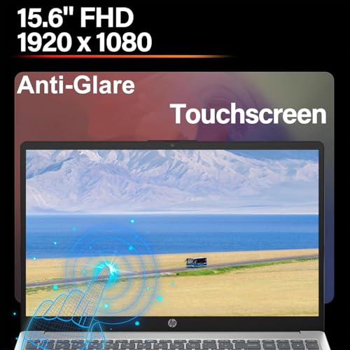 Image of HP 15.6 inch Touchscreen Business & Home Laptop, AMD Ryzen 5 7520U, 8GB RAM, 1TB SSD, Webcam, HDMI, Lifetime Office 365 for the Web, Win11 Home, Silver, Bundle with PCO Notebook Fold Radiator, Cooler