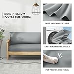 MoNiBloom Full Size Futon Cover, Armless Stretch Futon Slipcover Armless Sofa Cover Furniture Protector, Washable Zippered Rv Cushion Covers Futon Couch Cover for Adults Kids and Pets, Grey - Image 5