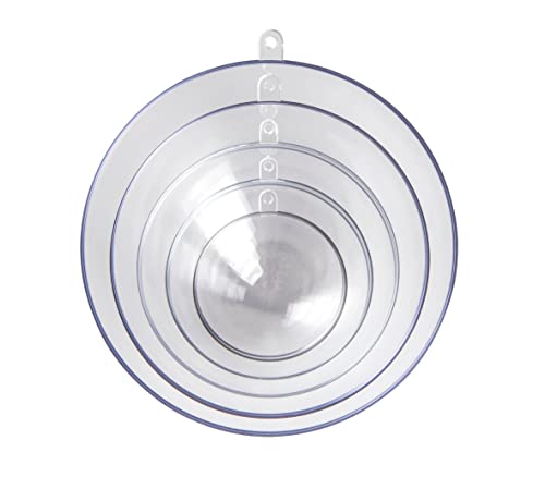 Rayher Set of Five Bowl Casting Moulds for Concrete Crafts, Clear Plastic Shapes for Moulding and Casting, diameter 6-14cm, 36120000