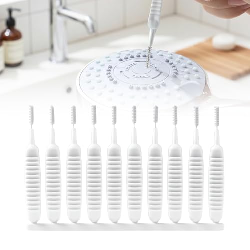 Image of Shower Head Cleaning Brush for Small Holes, Anti-Clogging Nozzle Brush for Shower Head,Phone Hole Pore Gap, Multifunctional Crevice Tiny Cleaning Brushes (10Pcs)