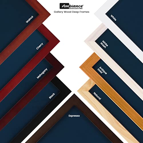 Ambiance Gallery Wood 1.5" Deep Picture Frame - Professional Quality Frames For Stretch Canvas, Artists, Display, Home Decor, & More! - [Black - 12X16"] #TOP4