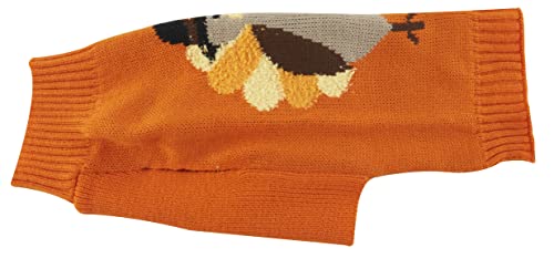 Thanksgiving Fall Dog Clothes Turkey Dog Sweater For Dogs, Medium M Size 14" Back Length Orange #TOP1