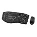 Adesso Truform Media 1600 (WKB-1600CB) 2.4GHz RF Wireless Ergonomic Keyboard and Optical Mouse with Split Design Ergonomic Keyboard, Multi-Media Keys and Adjustable DPI Mouse 5 Million Keystrokes