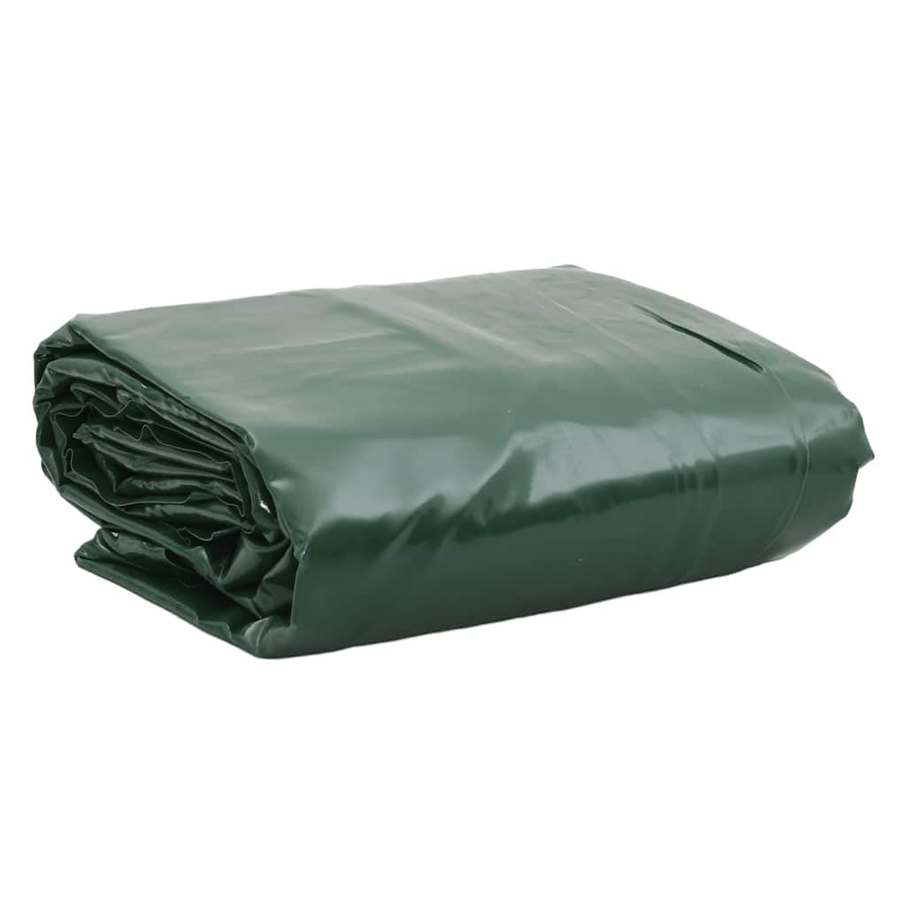 Telone verde rivestito in PVC, 4 x 8 m, 650 g/m², resistente alle intemperie, con occhielli, protezione per mobili da giardino, rimorchi, auto, barca, bicicletta, inverno, resistente ai raggi