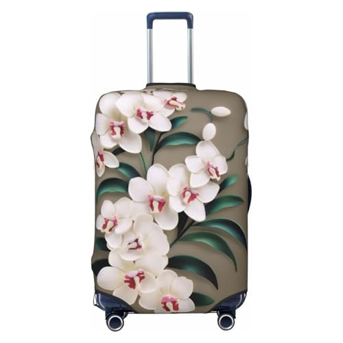 Bell Orchid Print Luggage Suitcase Covers Elastic Washable Luggage Protector Luggage Covers For Suitcase