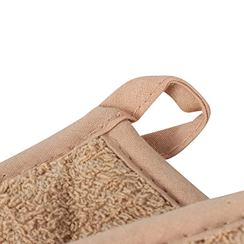 Arkwright Terry Cotton Pot Holders - (Pack Of 12) Restaurants, Kitchen Hot Pad Potholder Set, Heat Resistant Coaster For Cooking And Baking, 7 X 7 In, Tan #TOP3