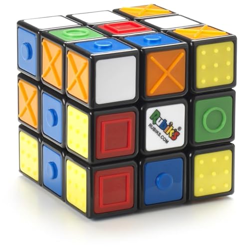 RUOTA, GIRA, RIPETI: il Sensory Cube Rubik's è dotato di sei colori e contrassegni tattili diversi, ciascuno composto da nove quadrati. Una volta mescolati i lati, ruota e gira il cubo fino ad allineare su ciascuno dei lati tutte le tessere dello stesso colore