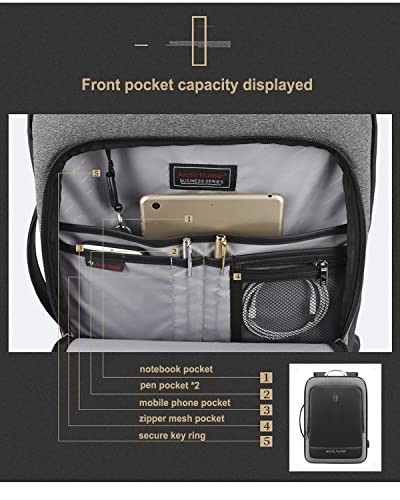 Image of Arctic Hunter Travel Backpack 180 Opening Clothing Pocket 17-inch Laptop Compartment 41L Expandable Design 3 in 1 Convertable Bag Water-resistant Multiple Pockets USB Charging Port