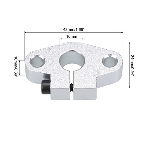 Uxcell 10Mm Shaft Support Shf10 Flange Mount Linear Motion Slide Rail Guide Blocks For Cnc 3D Printer (Pack Of 2) #TOP1