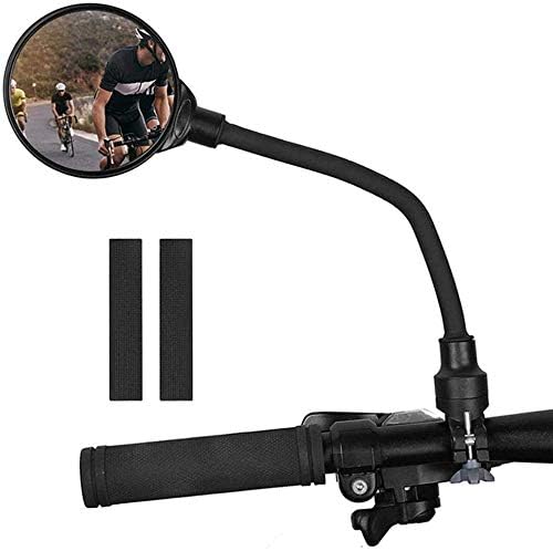KANGBUKE Bike Rear View Mirror, 360°Adjustable Rotatable Bending Wide Angle Rear View Mirrors for E-Bike MTB Cycling Road Bike - Cyclists Safety with Gasket, Easy Install