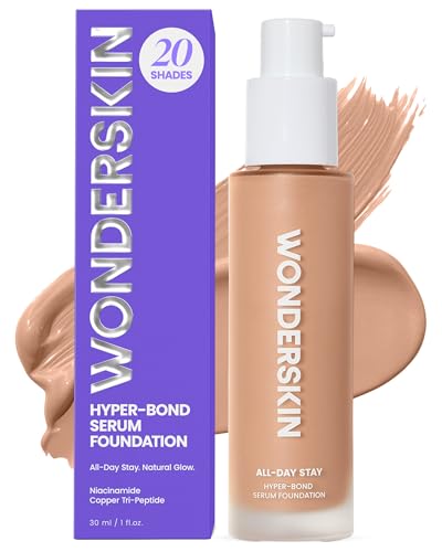 Fond de Teint Sérum Wonderskin Hyper Bond Tenue 24H – Imperméable, Sans Transfert, Maquillage Longue Tenue avec Niacinamide & Acide Hyaluronique – Léger, Fini Naturel (Allure)