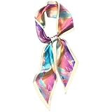 Cabreche Hair Head Scarf Neck Scarves Silk Feeling Long Satin Fashion Cute Aesthetic Decoration Handbag Women Girls 59 * 6.7''-Pink Cloud