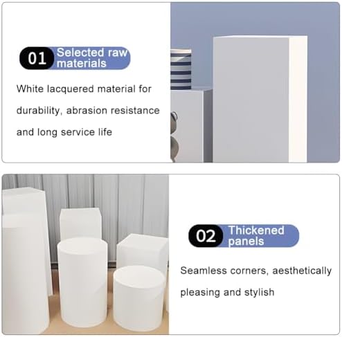 Stackable Square Display Pedestal Stand - Versatile Pillars for Clothing, Bridal Shops & Shoes - 30x30x50 cm (12x12x20 in) - Perfect Event Decor Risers