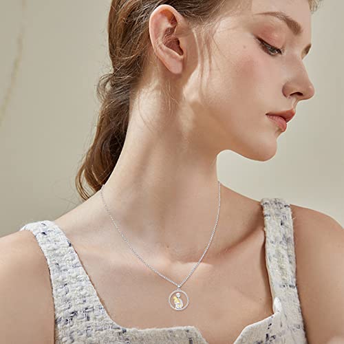 Conbo S925 Sterling Silver Dog Pendant Necklace Round Necklace For Men Boys Dog Lover Puppy Pendant Necklace Jewelry Memorial Gifts For Teen Girls Women Animal Lovers #TOP4