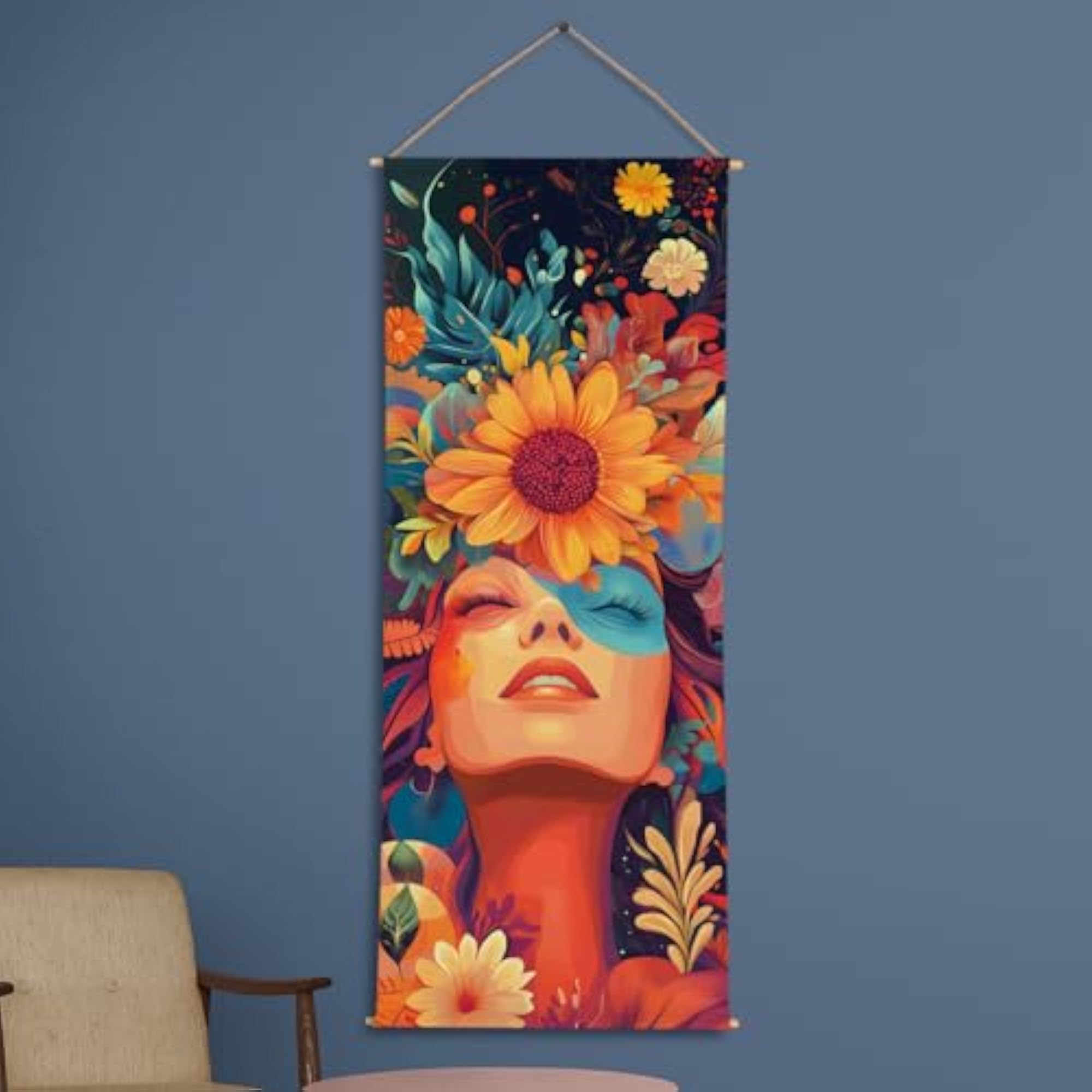 Maximalist Wall Hanging Tapestry 24x60 In