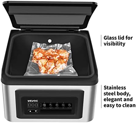 Wevac 12 inch Chamber Vacuum Sealer, CV12, ideal for liquid or juicy food including Fresh Meats, Soups, Sauces and Marinades. Compact design, Heavy duty, Professional sealing width, Commercial machine