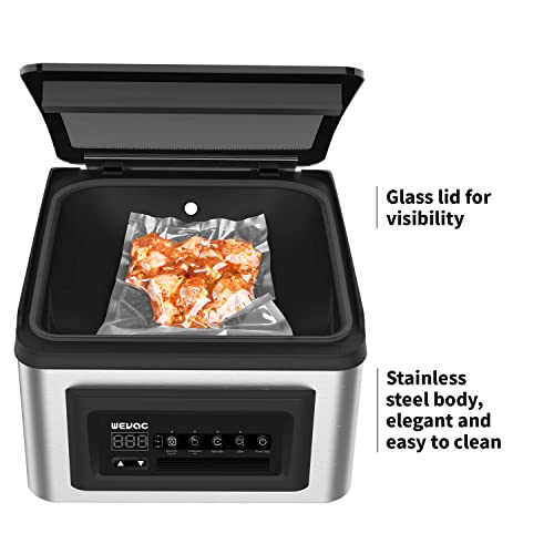 Wevac 12 inch Chamber Vacuum Sealer, CV12, ideal for liquid or juicy food including Fresh Meats, Soups, Sauces and Marinades. Compact design, Heavy duty, Professional sealing width, Commercial machine - Thumbnail 4