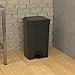 Krollen Industrial 92 Qt. / 23 Gallon Black Rectangular Step-On Trash Can, Hands-Free Disposal, Garbage Bin with Foot Pedal