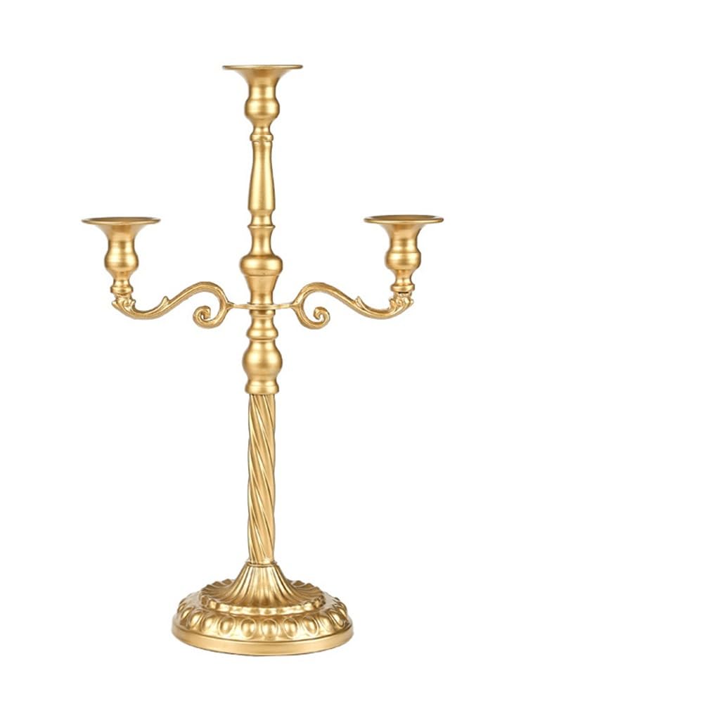 HTTGDGDH Golden Vintage Candle Holder Desktop Metal Candle Holder Ornament,